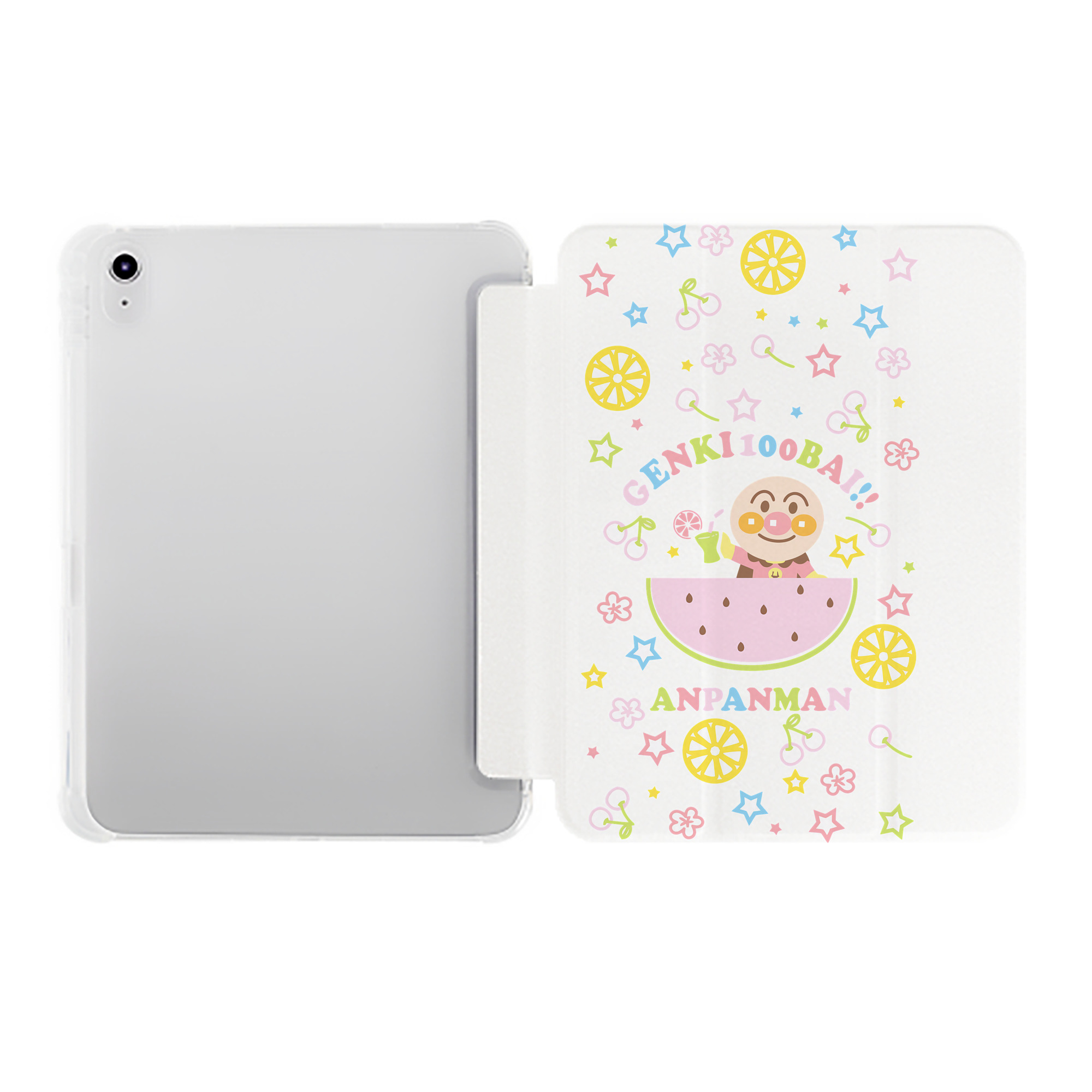 （画像用） アンパンマン Anpanman IPad ケース ペン収納付き 三つ折りスタンド PUレザー×シリコン 対応機種9.5/10.5/10.9インチ